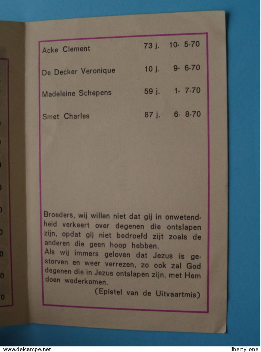 Parochie SINT BARBARA ERTVELDE - RIEME > 1969-1970 ( Gebed ) Imp. V D Laan - Heiloo ! - Heiligen