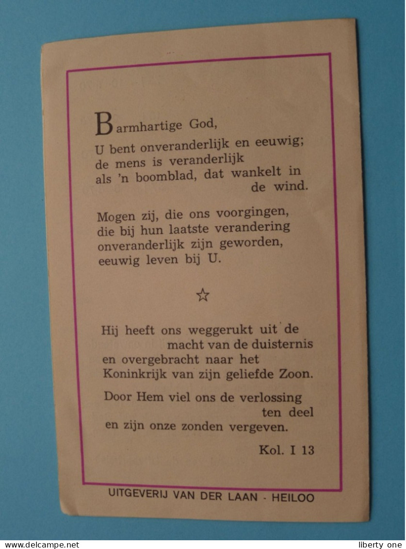 Parochie SINT BARBARA ERTVELDE - RIEME > 1969-1970 ( Gebed ) Imp. V D Laan - Heiloo ! - Saints
