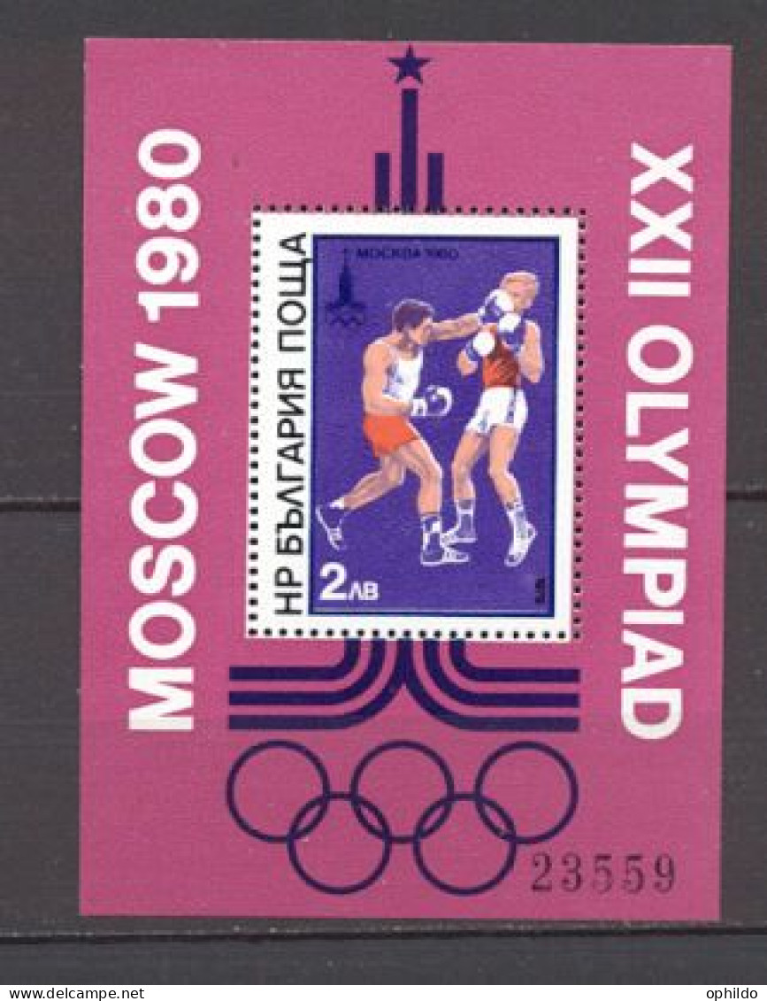 Bulgarie    BF  90   * *   TB   Sport  Boxe  JO Moscou  1980 - Blocks & Kleinbögen