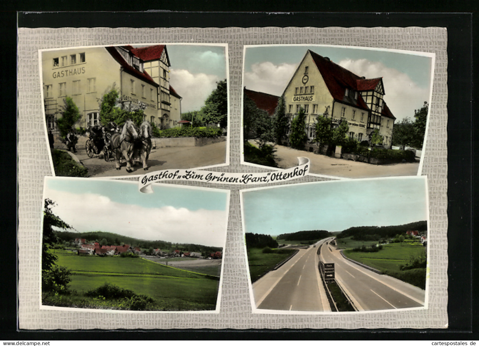 AK Ottenhof, Gasthaus Zum Grünen Kranz, Panoramaansicht, Bundesautobahn A9  - Sonstige & Ohne Zuordnung