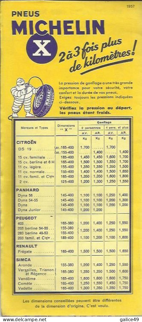 Carte Routière Michelin N° 61- Paris Chaumont - Année 1957 - Excellent état Ni Déchirure, Ni Tache - Cartes Routières