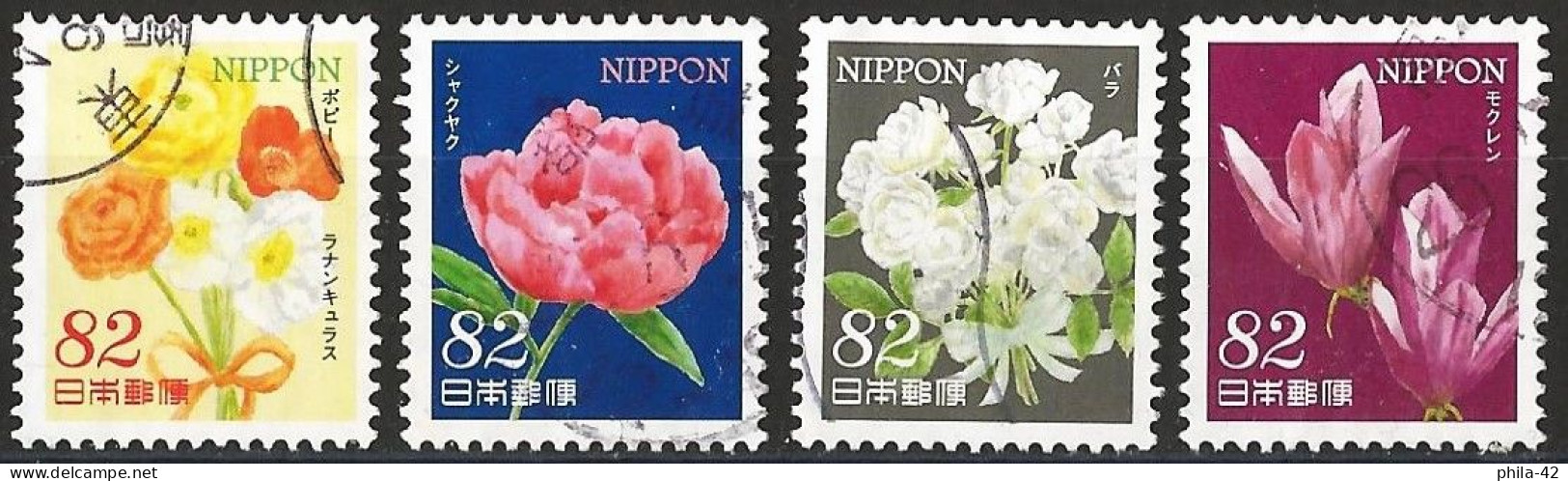 Japan 2014 - Mi 6731/34 - YT 6520/23 ( Flowers ) - Used Stamps