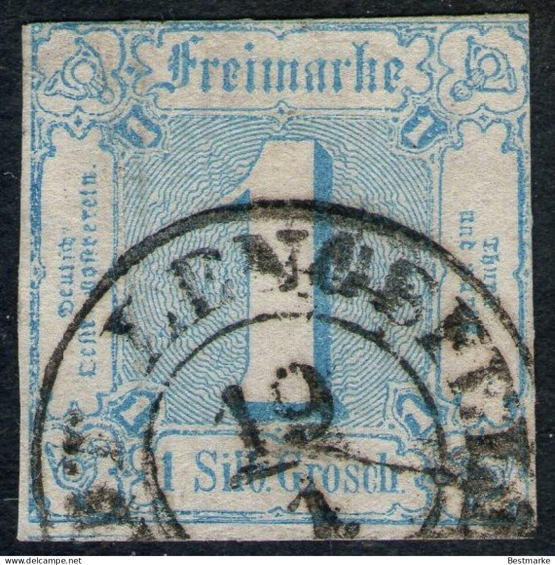 Ortsstempel Stadt Lengsfeld 19/1 Auf 1 Sgr. Blau - T & T Nr. 15 - Afgestempeld