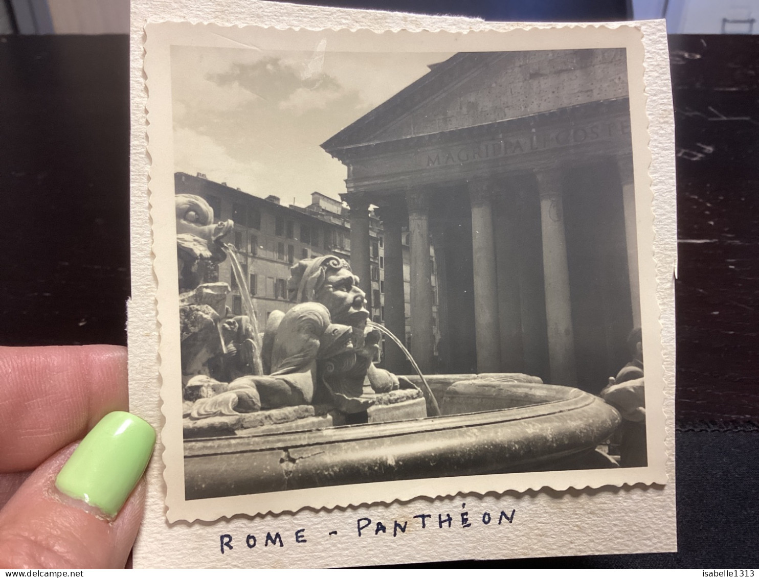 Photo Snapshot 1930 40 ITALIE ROME Panthéon Fontaine - Lugares