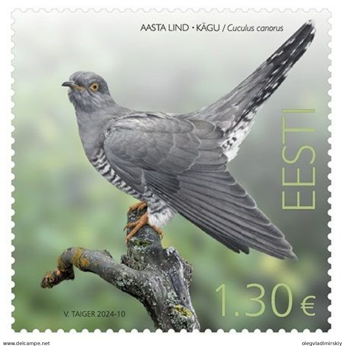 Estonia Estland Estonie 2024 Bird Of The Year Common Cuckoo Omniva Stamp MNH - Estonie