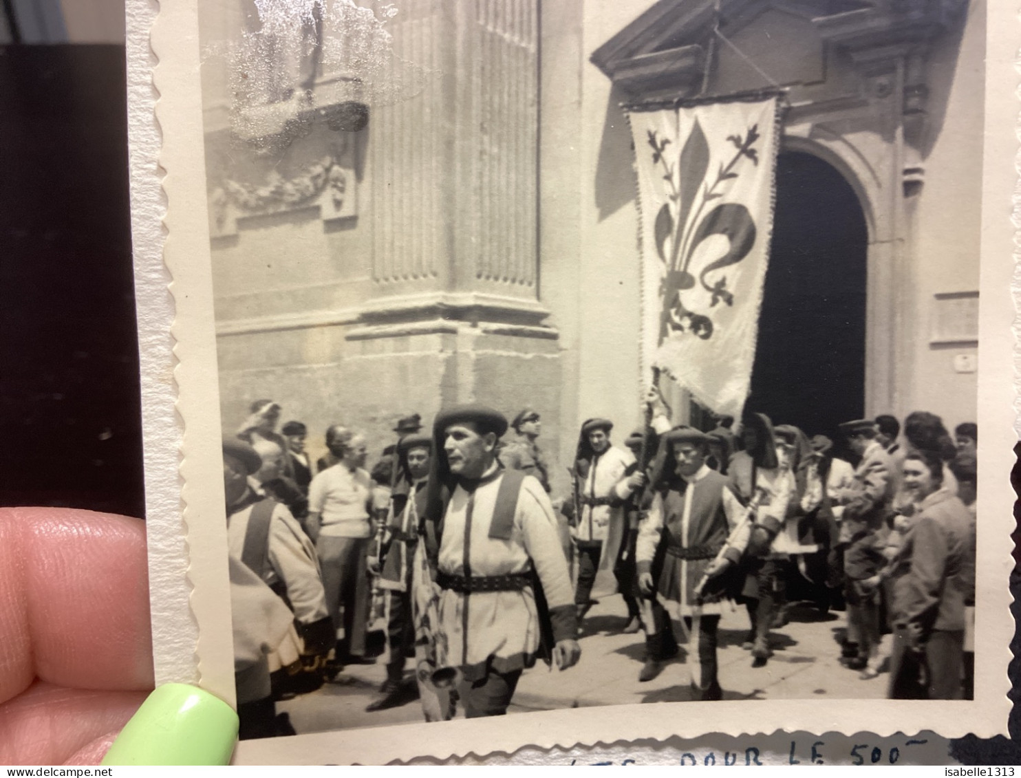 Photo Snapshot 1930 40 ITALIE Florence, Fête Pour Le 500 Anniversaire De La Naissance De Davon Arole Qui Défile, Drapé - Lugares