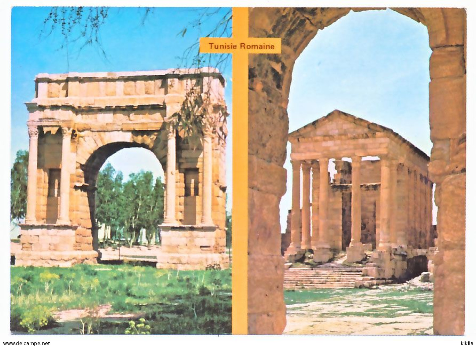 CPSM 10.5 X 15 Tunisie Romaine  Le Forum De SBEITLA   Temple  Arc De Triomphe  Ruines - Tunisie