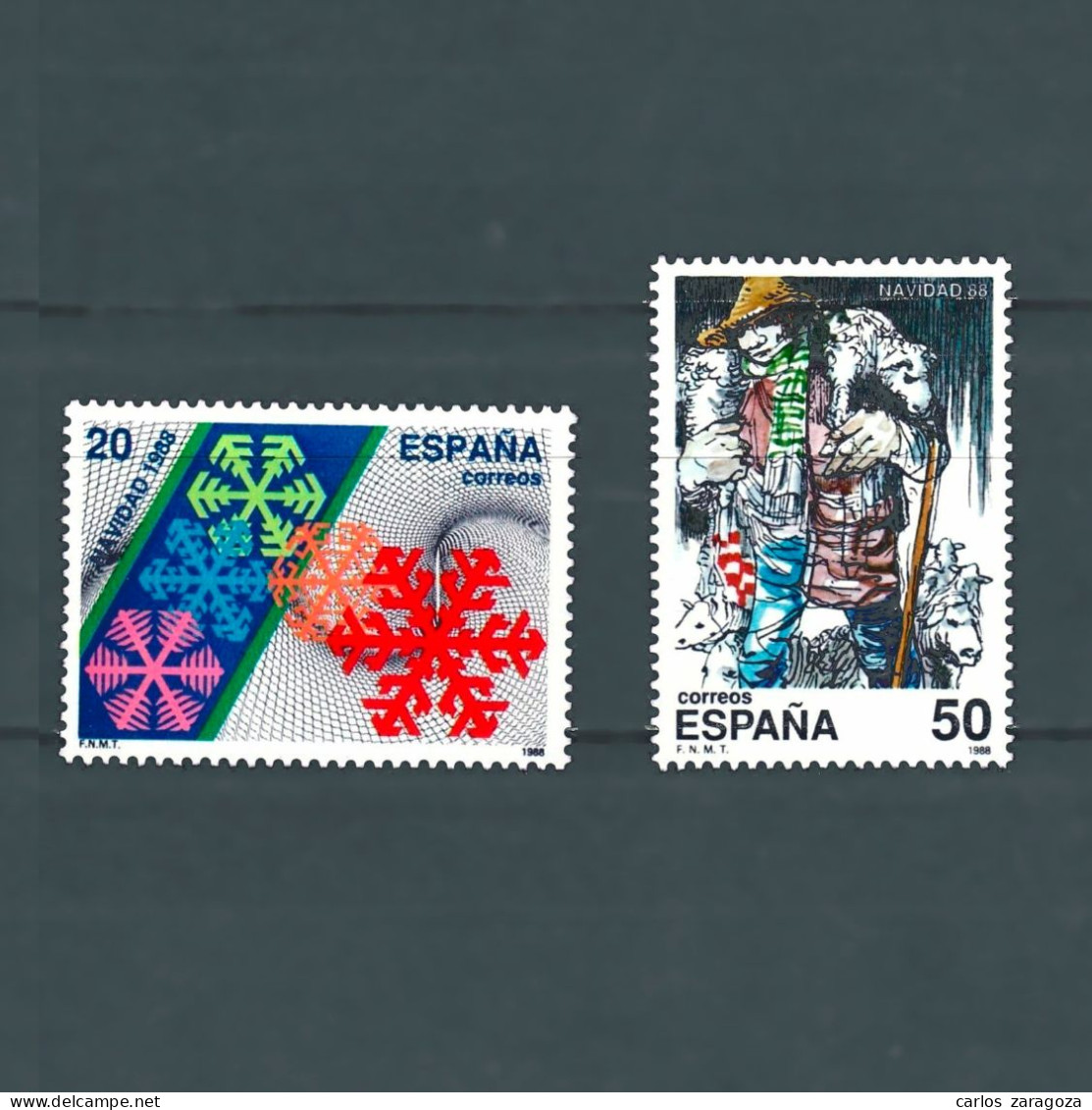 ESPAÑA 1988 NAVIDAD, Serie Completa 2976,2977 (**) Nuevos Yv 2597,2598 - Mi 2857,2858 - Unused Stamps