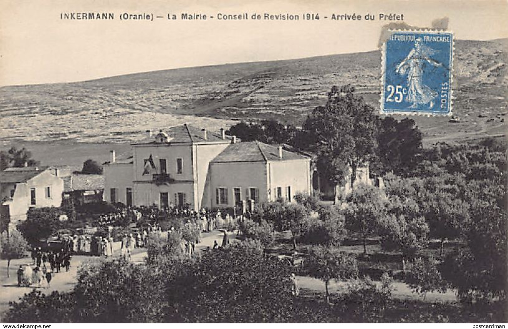 INKERMANN Oued Rhiou - La Marie, Conseil De Révision 1914, Arrivée Du Préfet - Otros & Sin Clasificación
