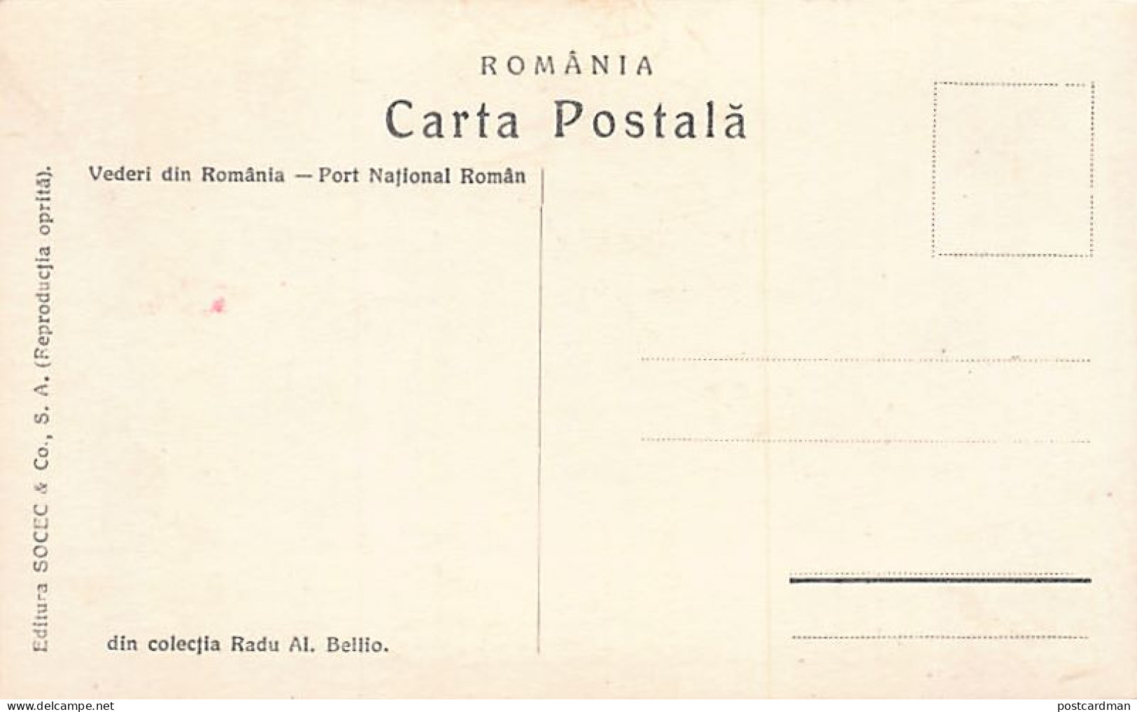 Romania - Port National Român Din Colectja Radu Al. Bellio - Ed. Socec & Co.  - Roumanie