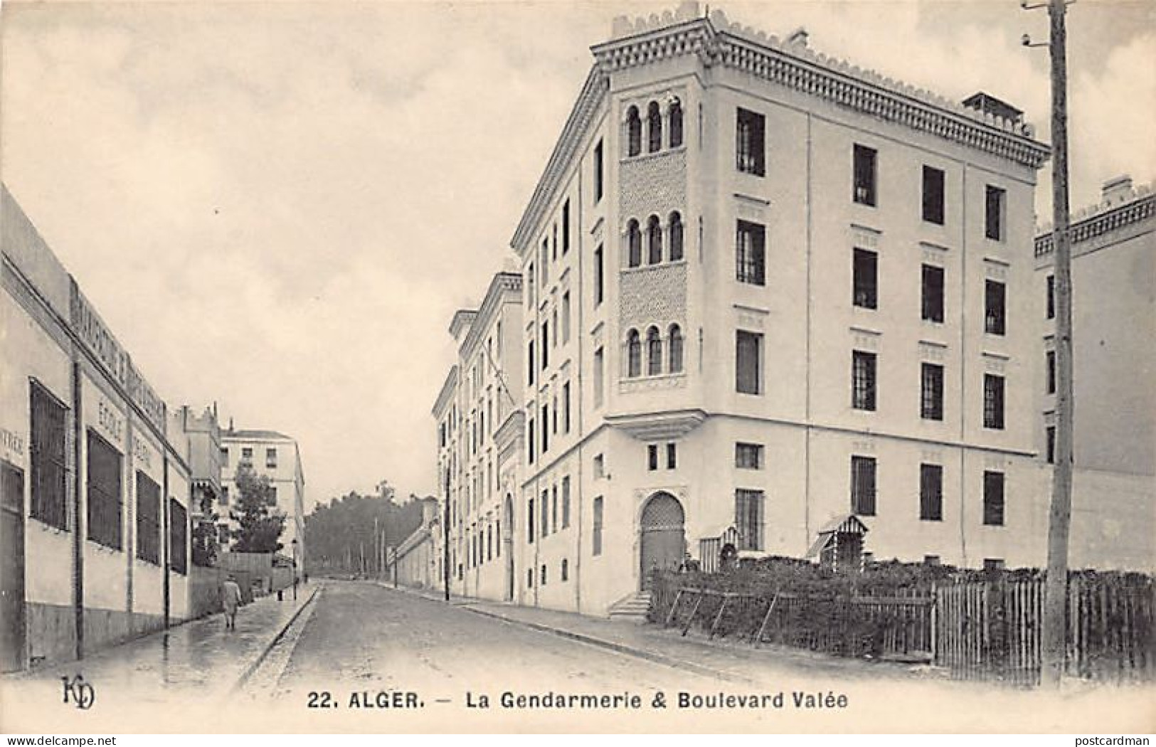 Algérie - ALGER - La Gendarmerie Et Le Boulevard Valée - Ed. KD 22 - Alger