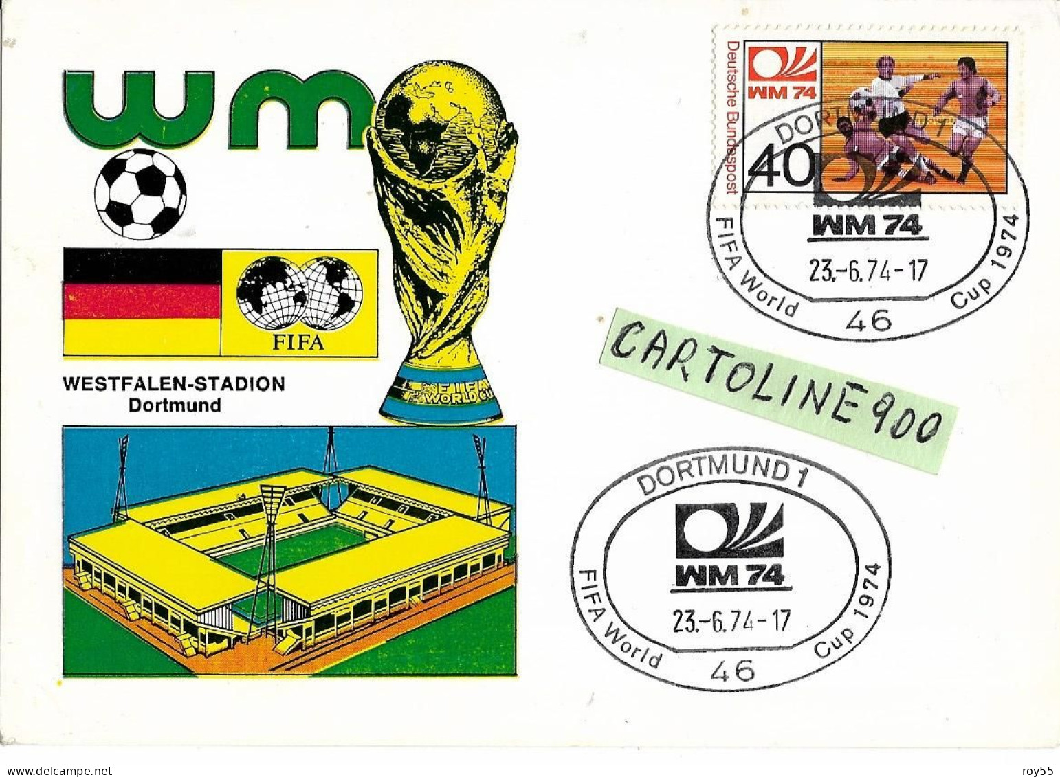 Stadio Stade Stadium Estadio Football Westfalen Stadion Dortmund Germania Mondiale Fifa 1974  (card Maximum) - Fútbol