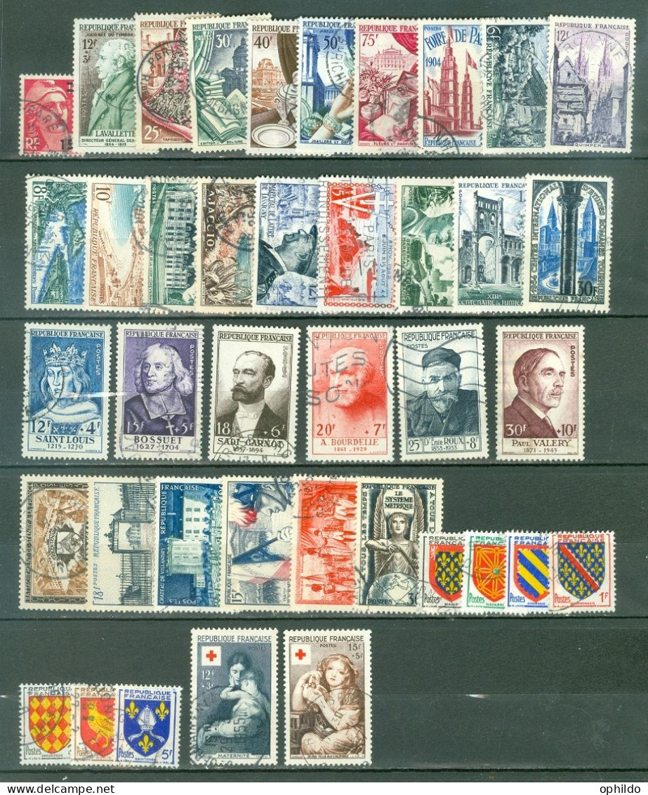 France  Année Complete  1954  Ob  TB    - 1950-1959