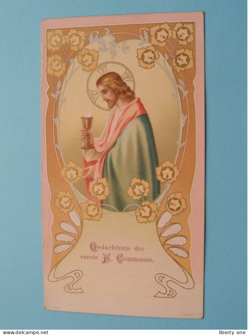 Eerste COMMUNIE Van Maria-Marthe-Magdalena VAN CAENEGHEM I/d Kapel O.L.V Presentatie Sint NICOLAAS Den 2 April 1907 ! - Comunioni