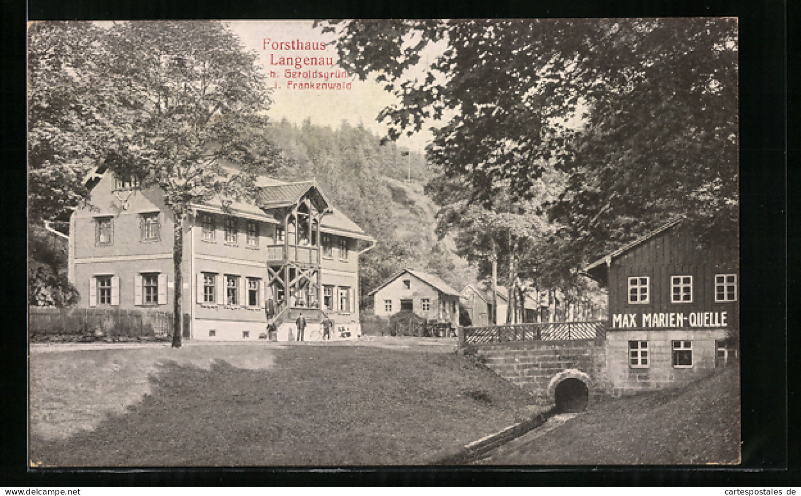 AK Geroldsgrün / Frankenwald, Gaststätte Forsthaus Langenau Mit Der Max Marien Quelle  - Jacht