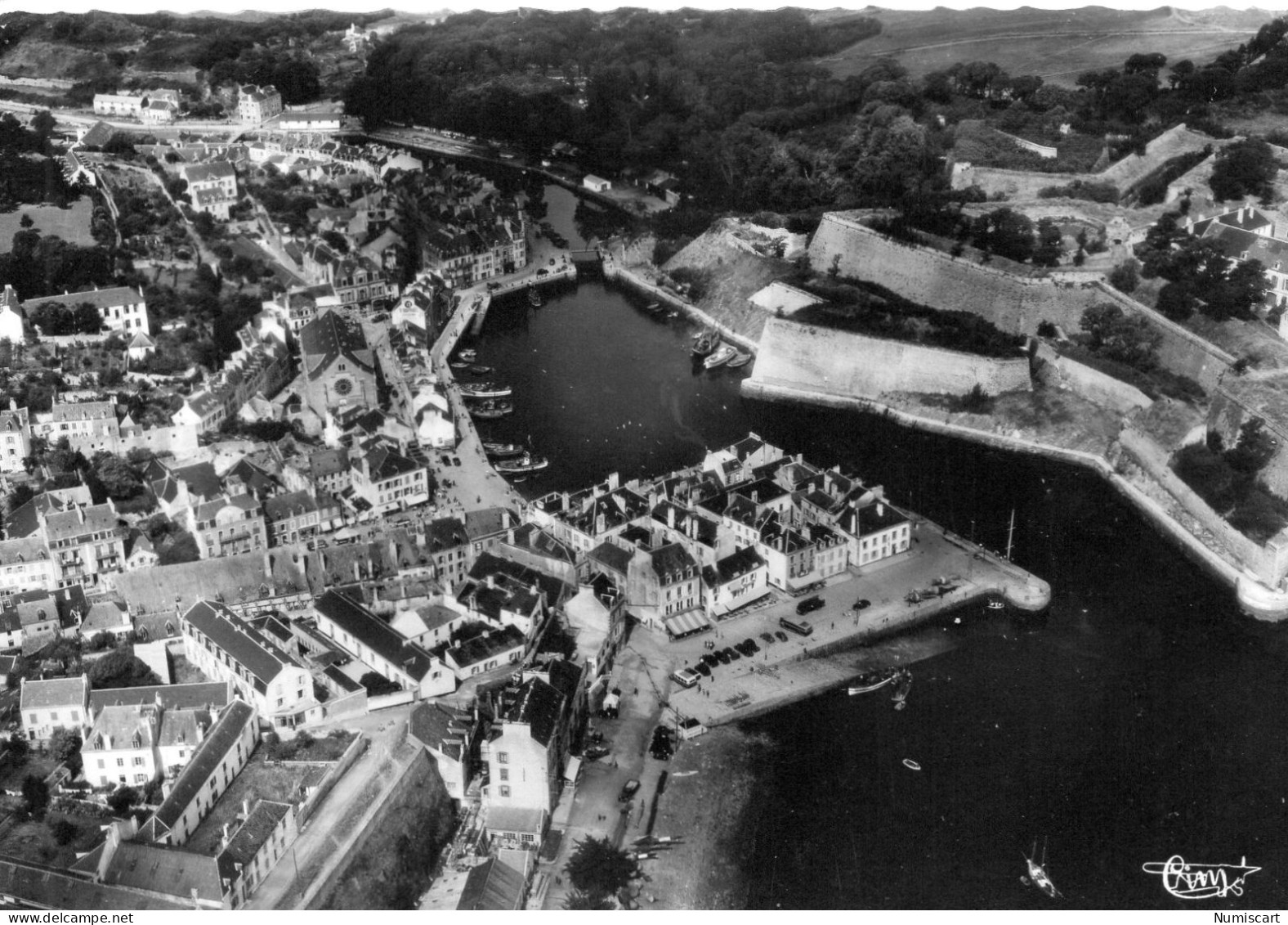 Belle-Ile-en-Mer Le Palais Vue Aérienne Port Bassin à Flot - Belle Ile En Mer