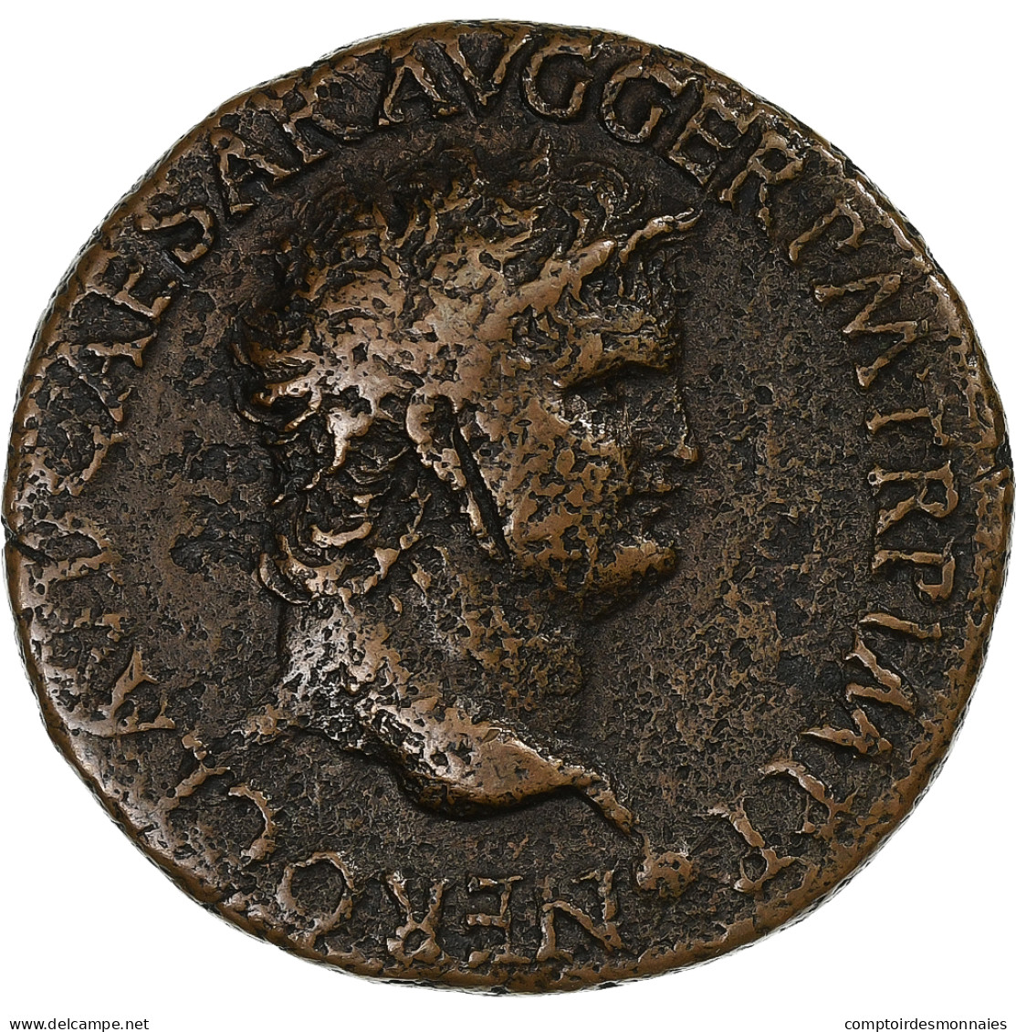Néron, As, 62-68, Lugdunum, Bronze, TTB, RIC:475 - The Julio-Claudians (27 BC To 69 AD)