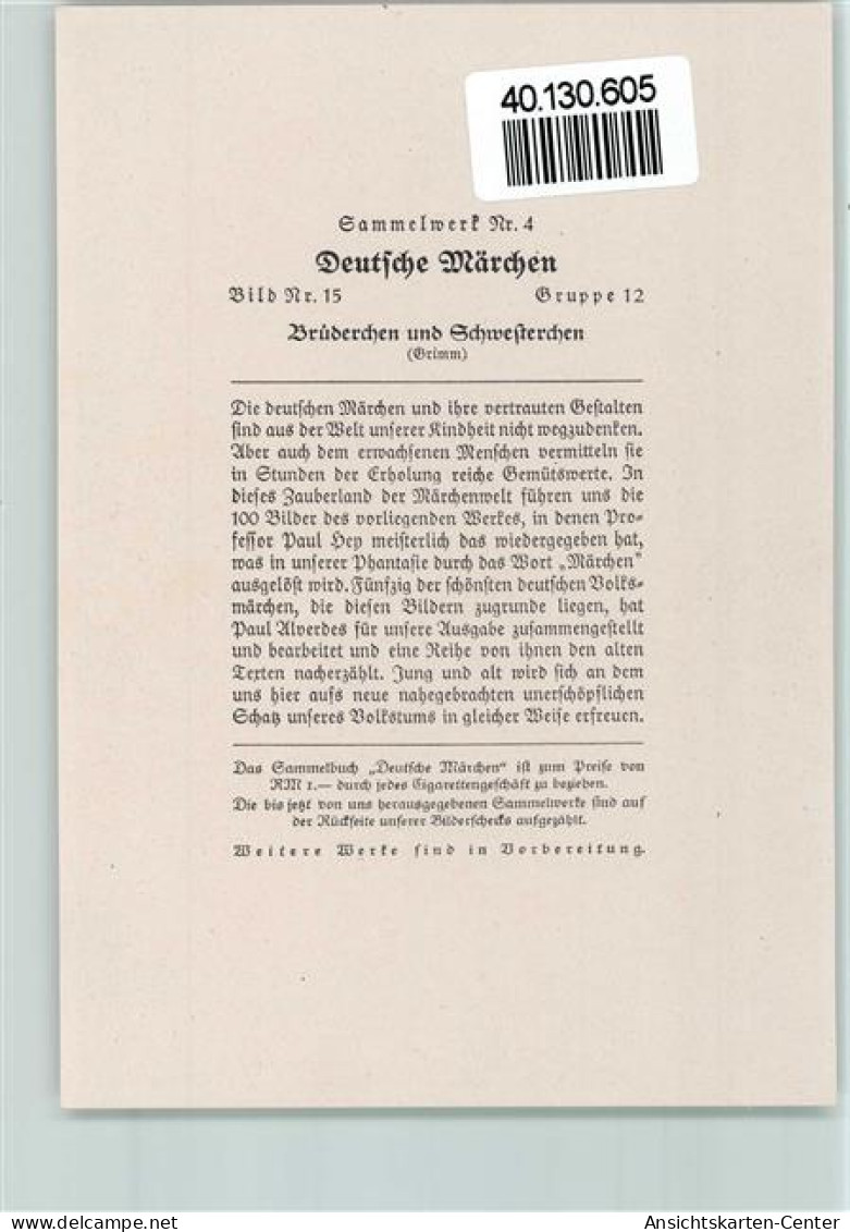 40130605 - Maerchen  Bruederchen Und - Fiabe, Racconti Popolari & Leggende