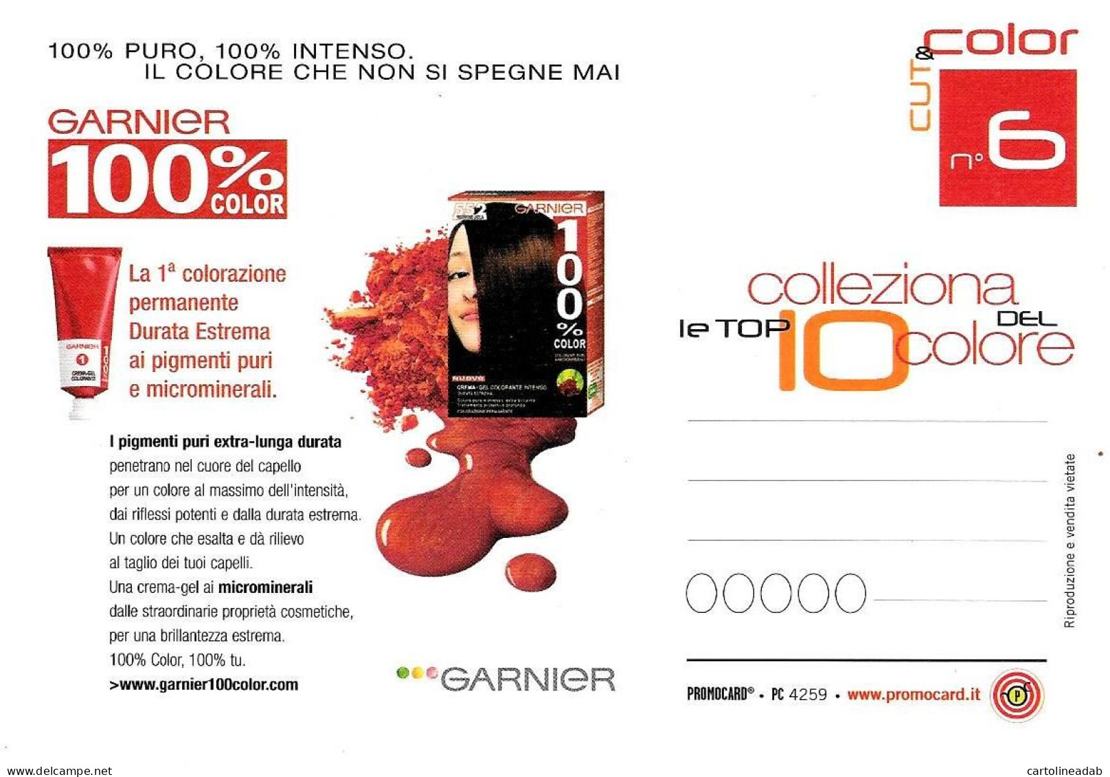 [MD9489] CPM - GARNIER 100% COLOR - PROMOCARD 4259 - PERFETTA - Non Viaggiata - Publicité