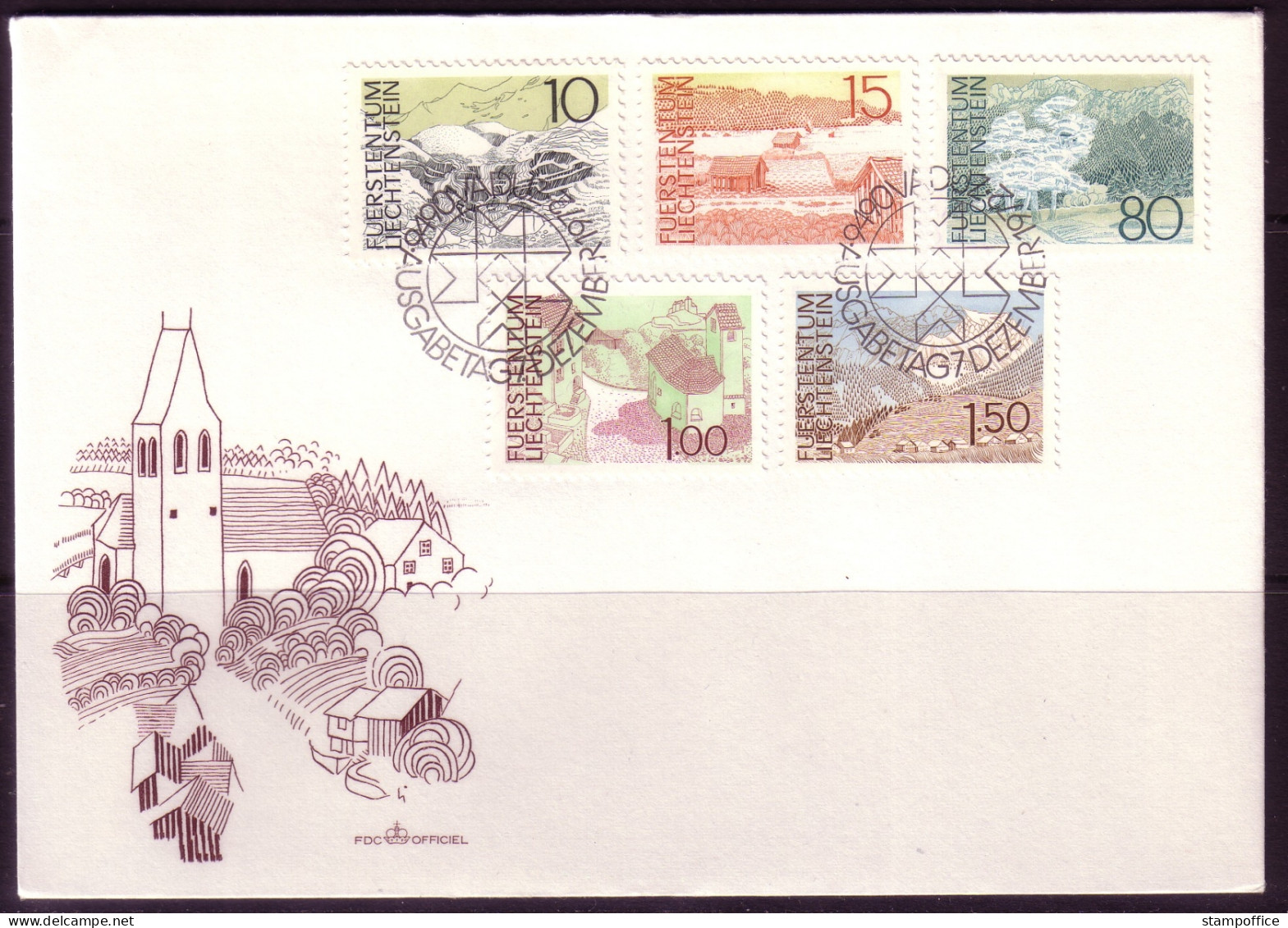 LIECHTENSTEIN MI-NR. 573-577 FDC LANDSCHAFTEN 1972 - FDC