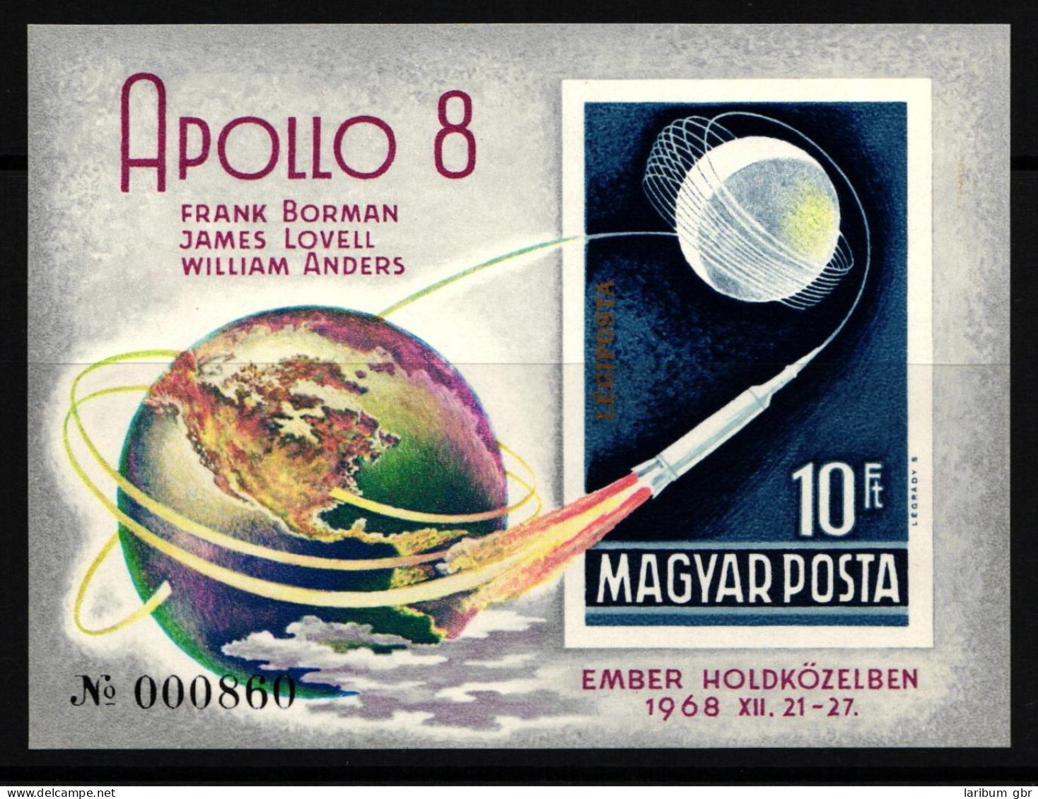 Ungarn Block 68 B Postfrisch Apollo 8 #JA447 - Other & Unclassified