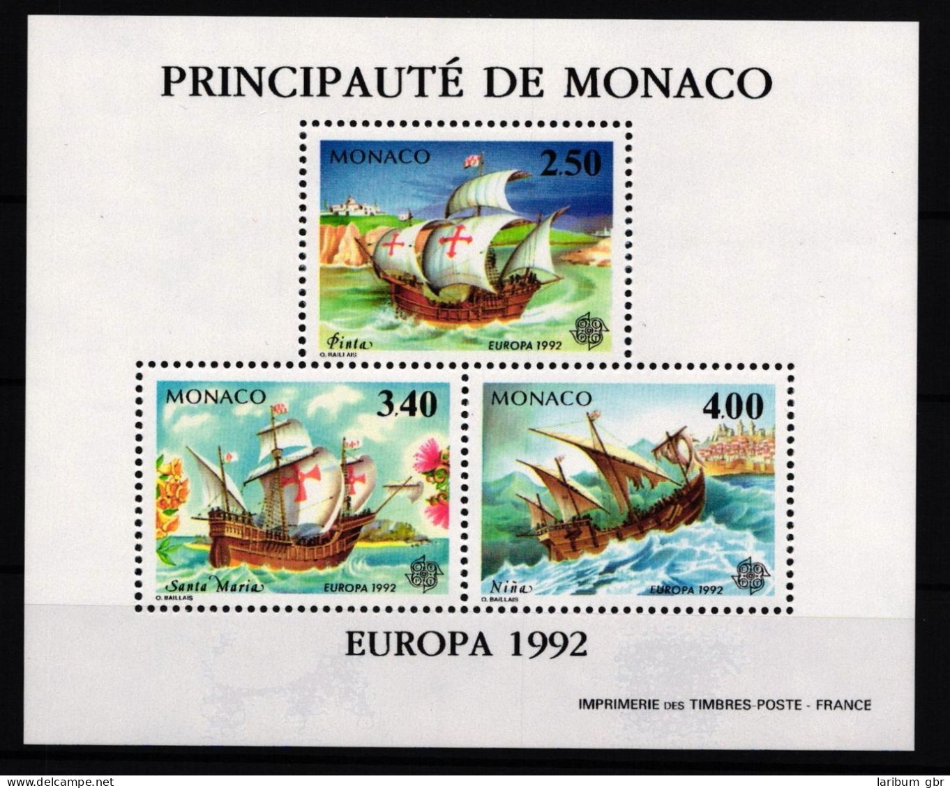 Monaco 2070-2072 Postfrisch Sonderdruck In Blockform / Segelschiffe #JA159 - Andere & Zonder Classificatie