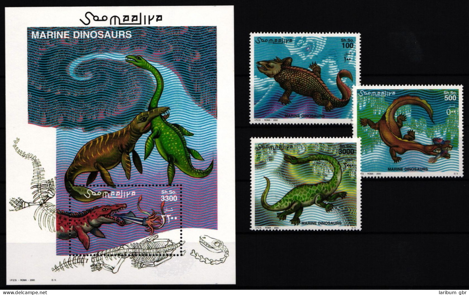 Somalia 843-845 Und Block 71 Postfrisch Dinosaurier #JA194 - Somalie (1960-...)