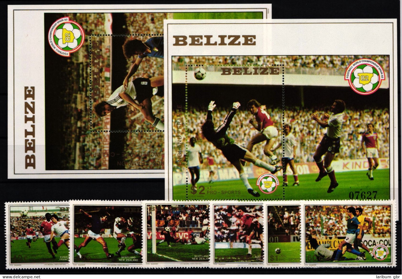 Belize 688-693 Und Block 55 Und 56 Postfrisch Fußballweltmeisterschaft #JA504 - Belice (1973-...)