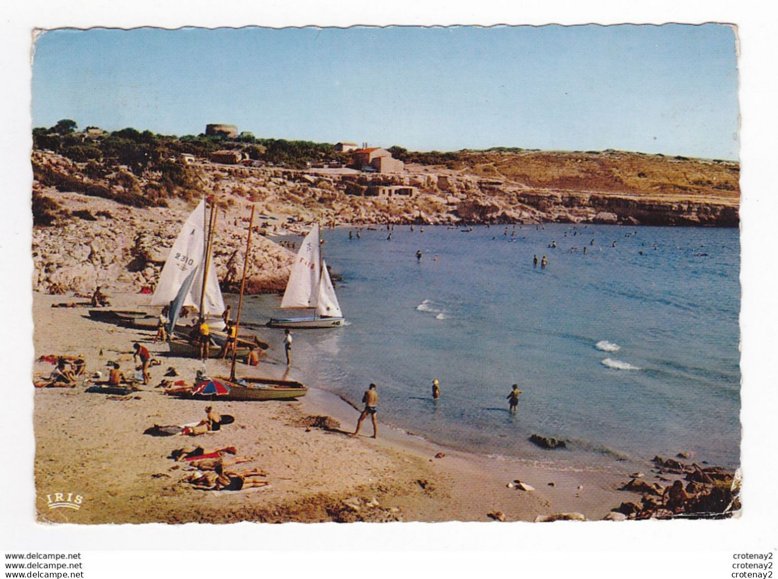 13 LA COURONNE Vers Martigues La Plage De Sainte Croix En 1967 Voiliers VOIR DOS Flamme De Martigues Fêtes Vénitiennes - Martigues