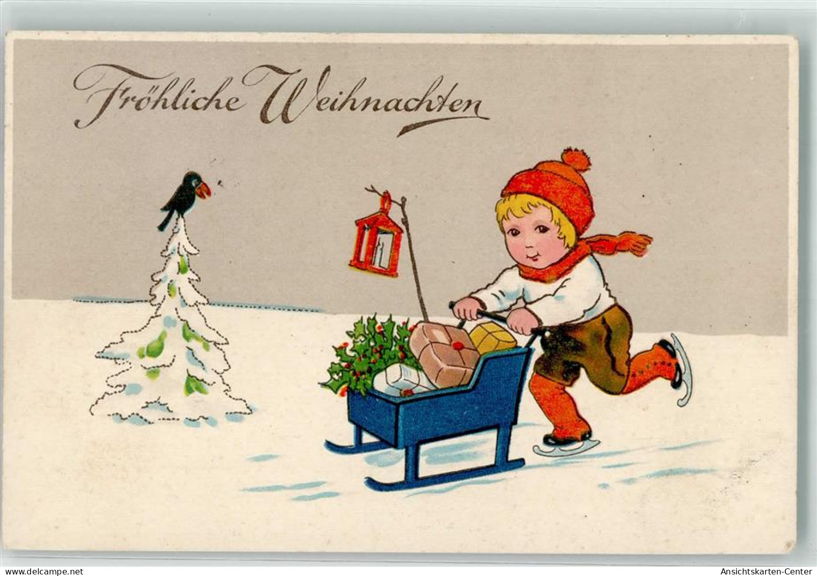 10678505 - Verlag HWB Serie 1258  Kind Mit Schlitten Weihnachten  Mistel - Pattinaggio Artistico