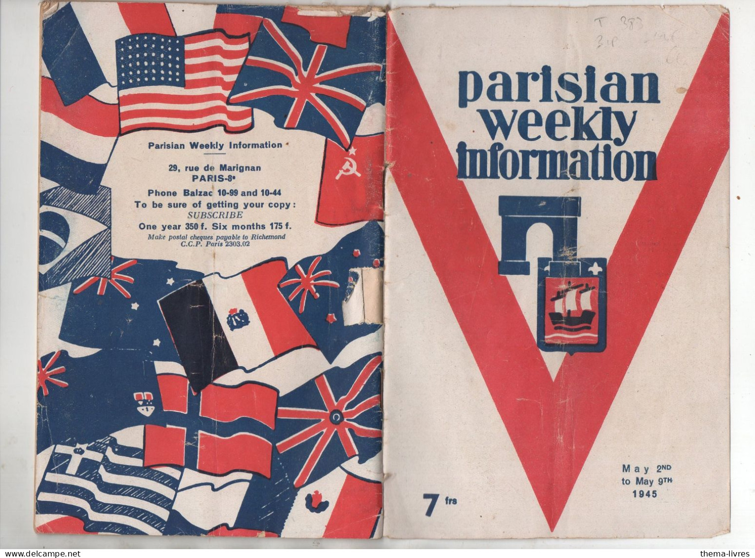 PARISIAN WEEKLY INFORMATION     MAI 1945  (PPP47219) - Programmi