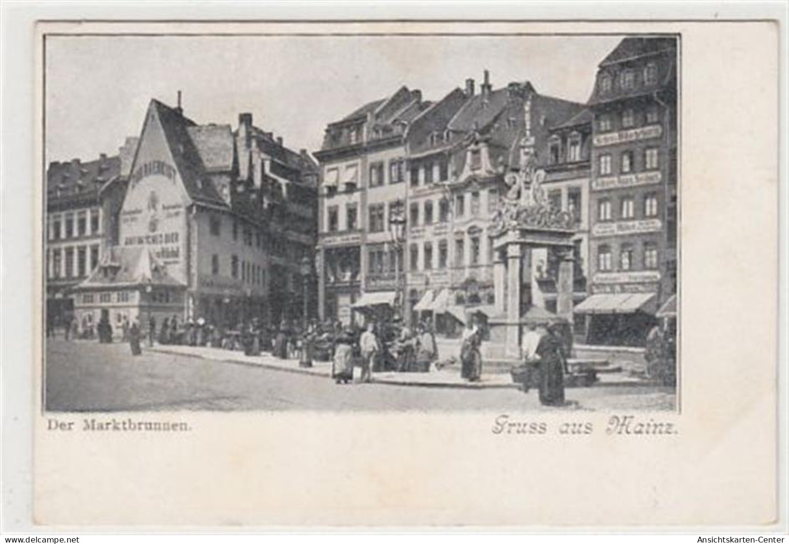 39094505 - Mainz. Marktbrunnen Ungelaufen  Um 1900 Ecken Mit Albumabdruecken, Leicht Fleckig, Sonst Gut Erhalten - Mainz