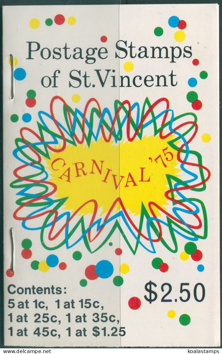St Vincent 1975 SG415-420 Carnival Set $2.50 Booklet MNH - St.Vincent (1979-...)