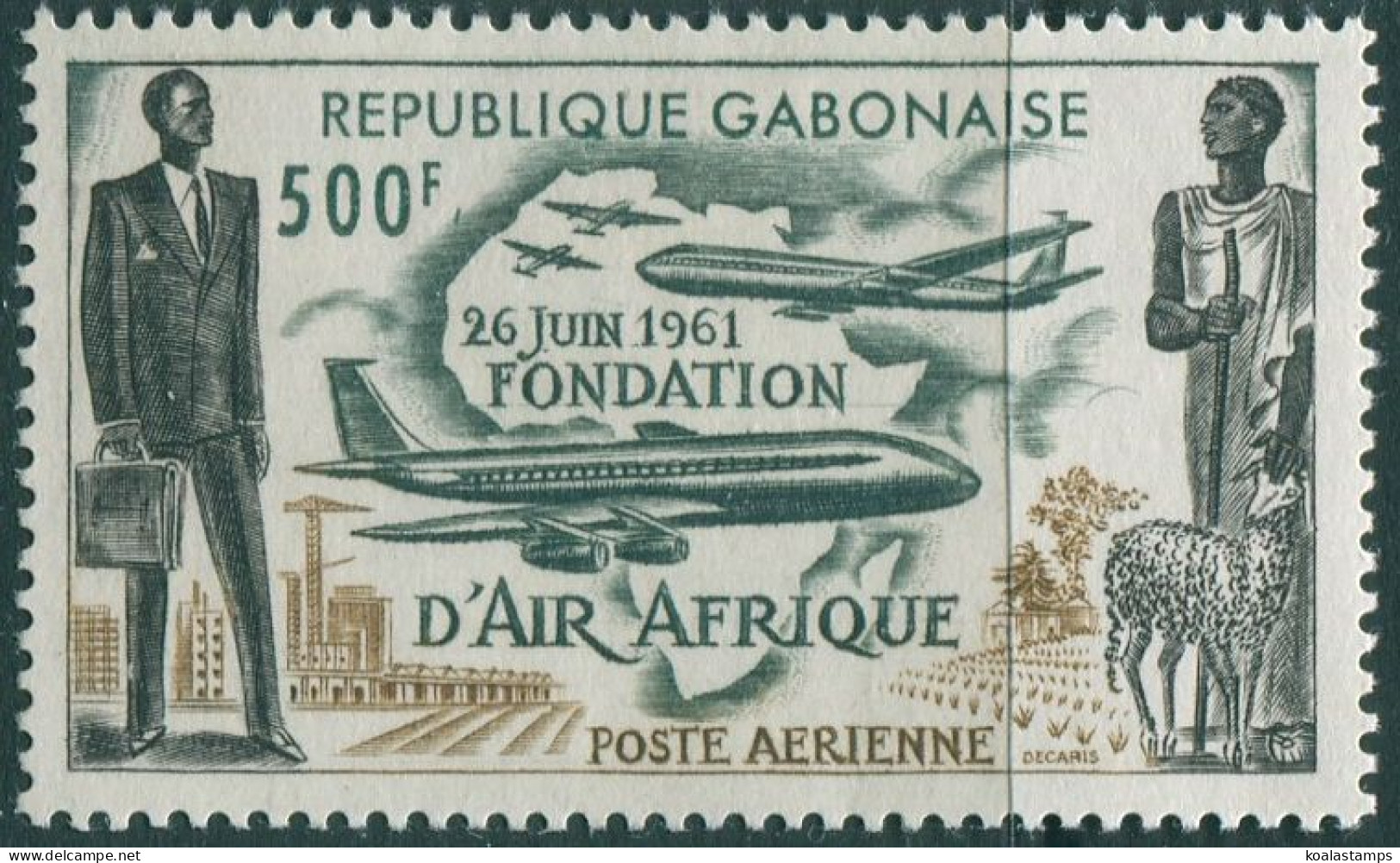 Gabon 1962 SG184 500f Air Afrique Airline MLH - Gabon