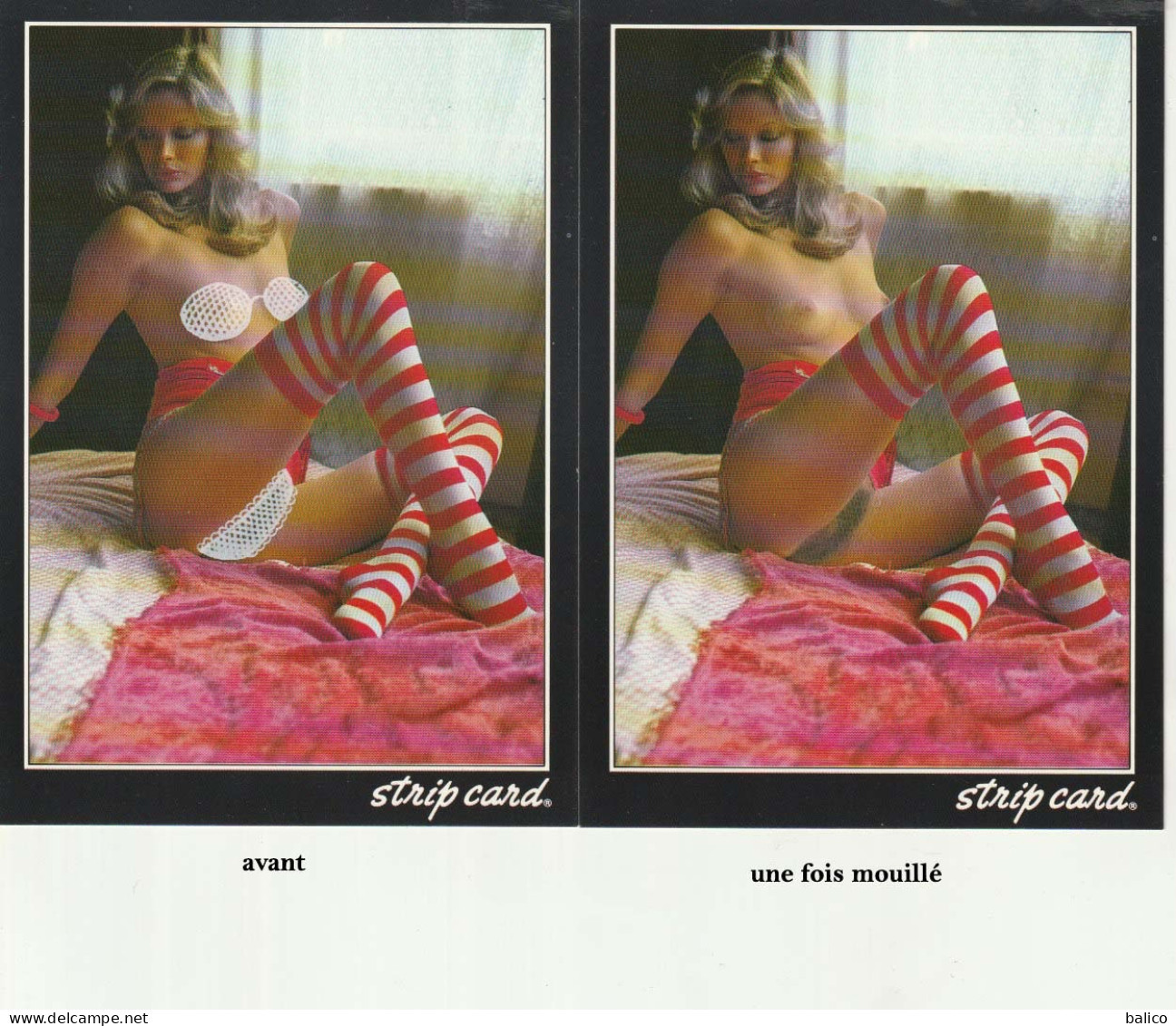 Pin-Ups - 9 Strip Card Postales à System - Années 60/70 - Mouillez Moi Je Disparais - Pin-Ups