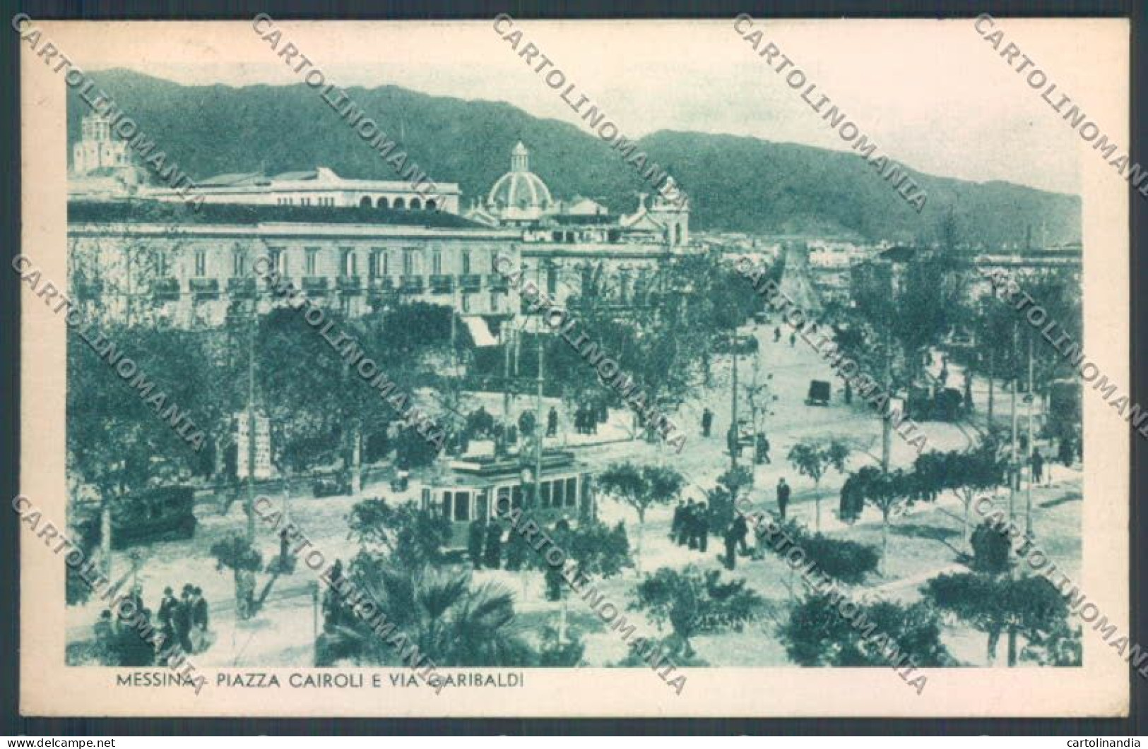 Messina Città Piazza Cairoli Tram Cartolina ZB9643 - Messina