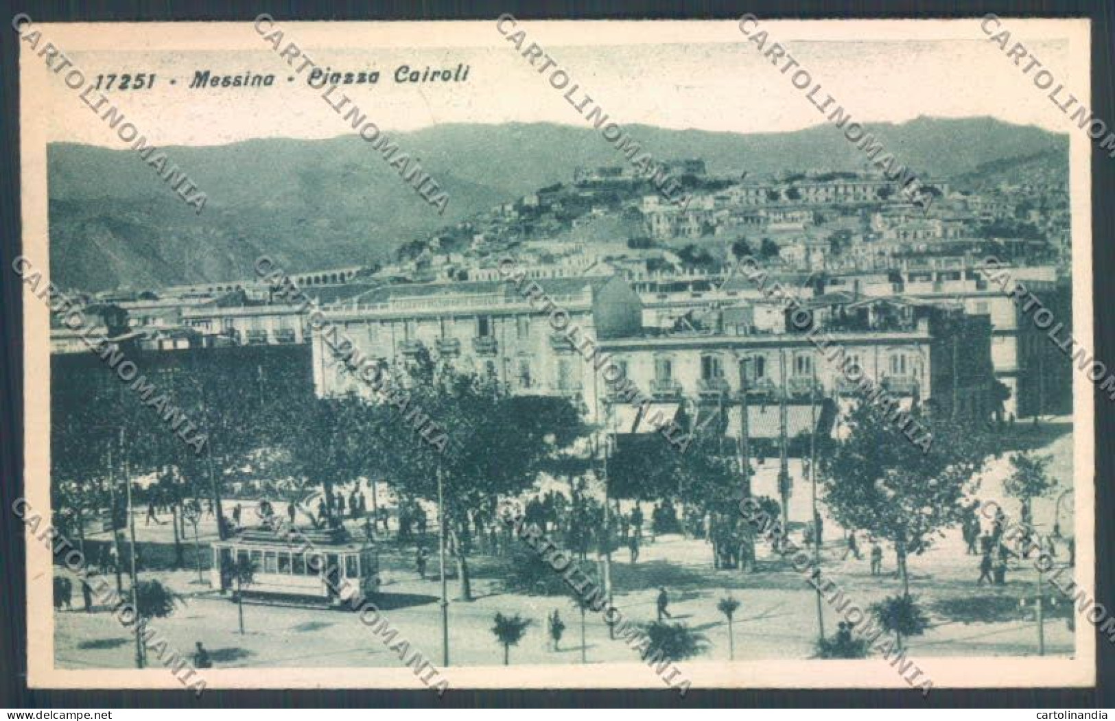 Messina Città Piazza Cairoli Tram Cartolina ZB9642 - Messina