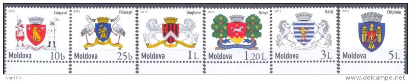 2015. Moldova, Definitives, COA Of Towns, 6v, Mint/** - Moldavie