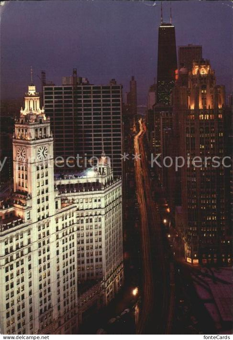 72444697 Chicago_Illinois Magnificent Mile Michigan Avenue Wrighley Building Tri - Autres & Non Classés