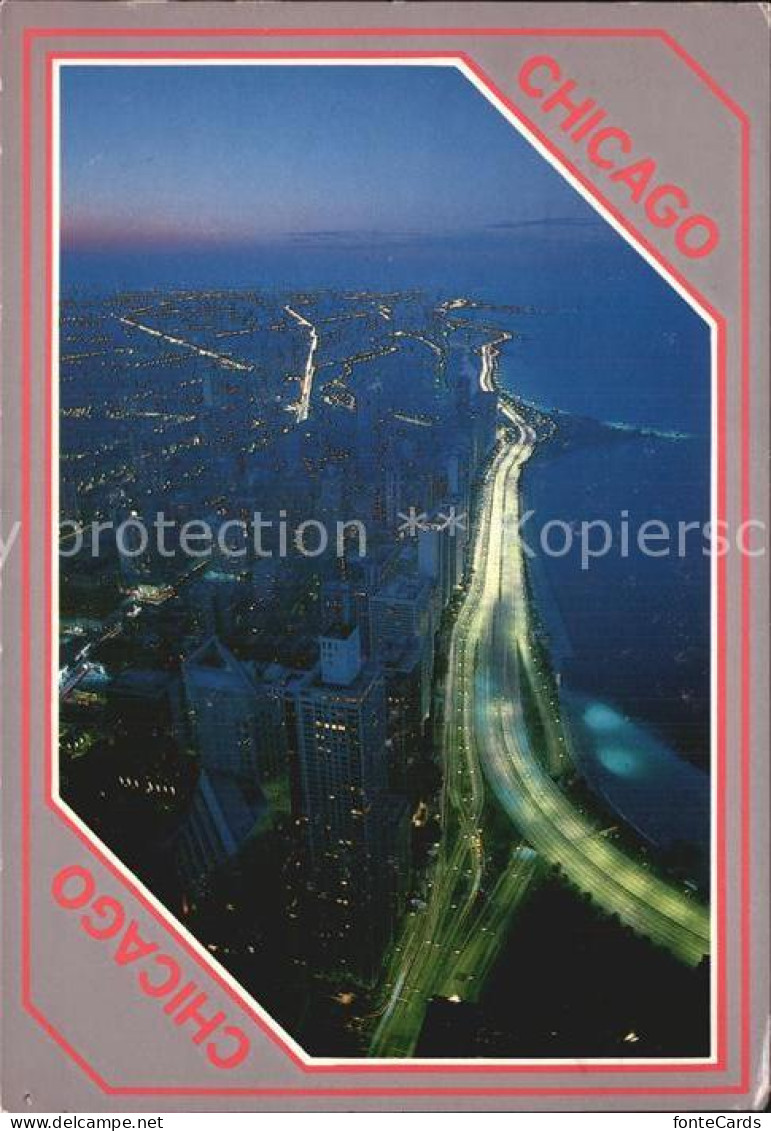 72444695 Chicago_Illinois North Lake Shore Drive At Night Aerial View - Other & Unclassified