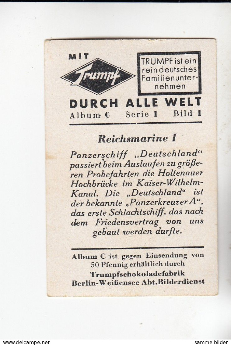 Mit Trumpf Durch Alle Welt  Reichsmarine I Panzerschiff Deutschland C Serie 1# 1 Von 1934 - Autres Marques