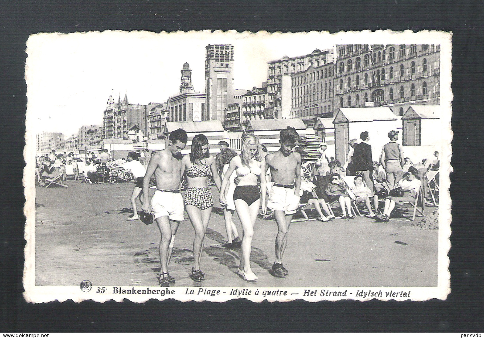 BLANKENBERGHE -  LA PLAGE - HET STRAND - IDYLISCH VIERTAL - 1947   (13.130) - Blankenberge