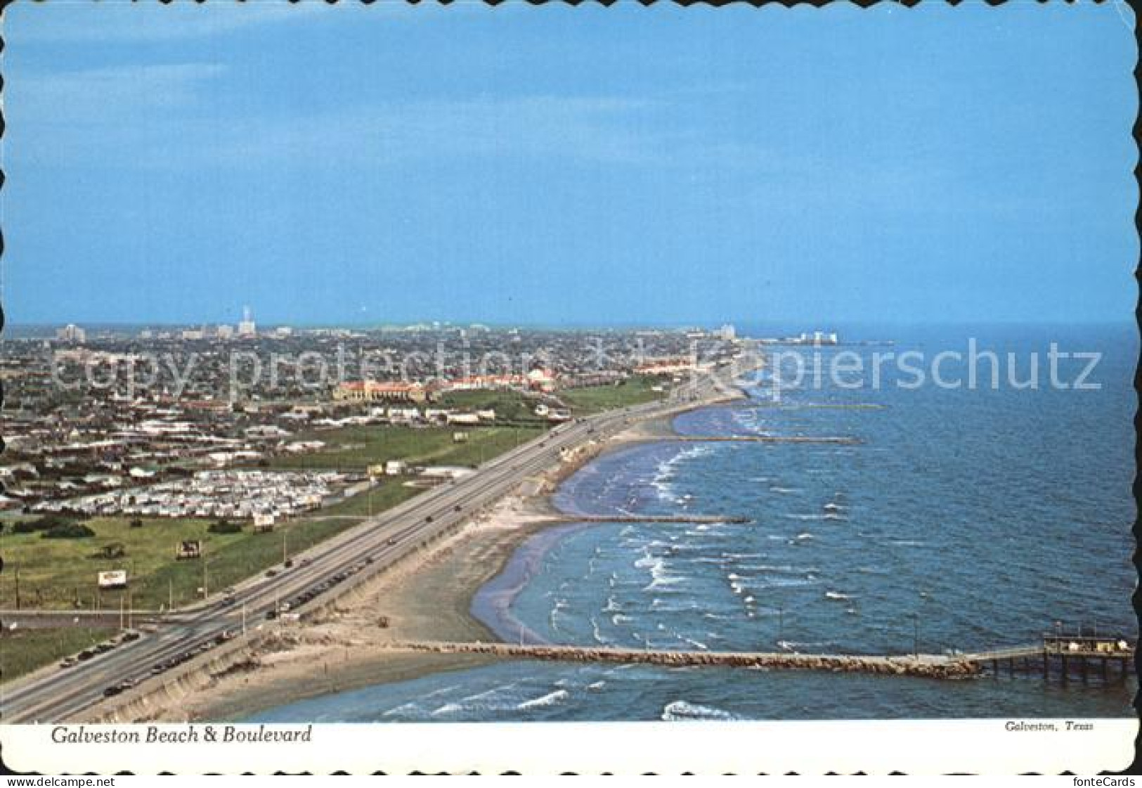 72444583 Galveston_Texas Beach And Boulevard Aerial View - Autres & Non Classés