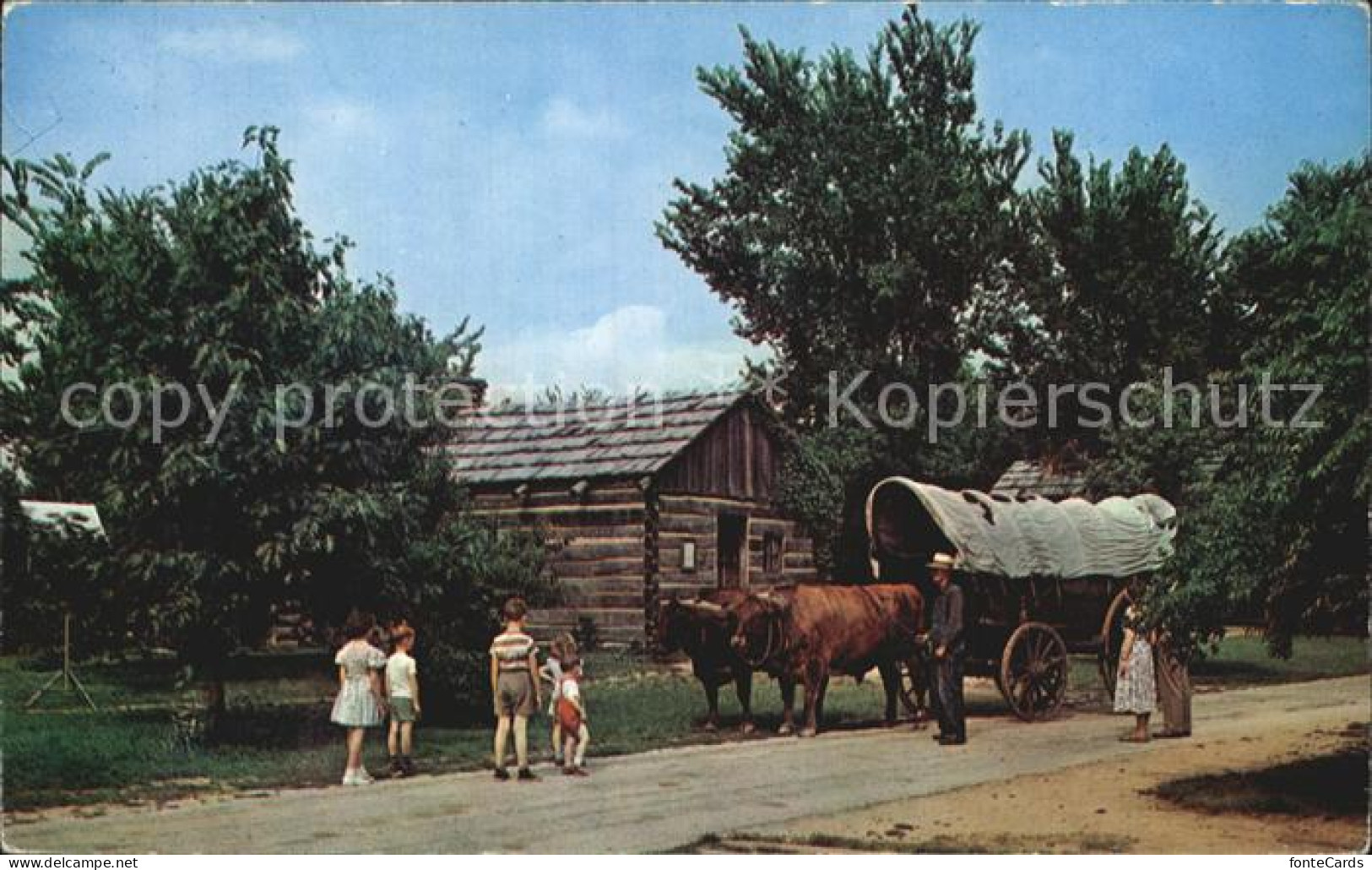 72444398 New_Salem_Illinois Ox Team And Historic Conestoga Wagon Built In 1821 L - Other & Unclassified