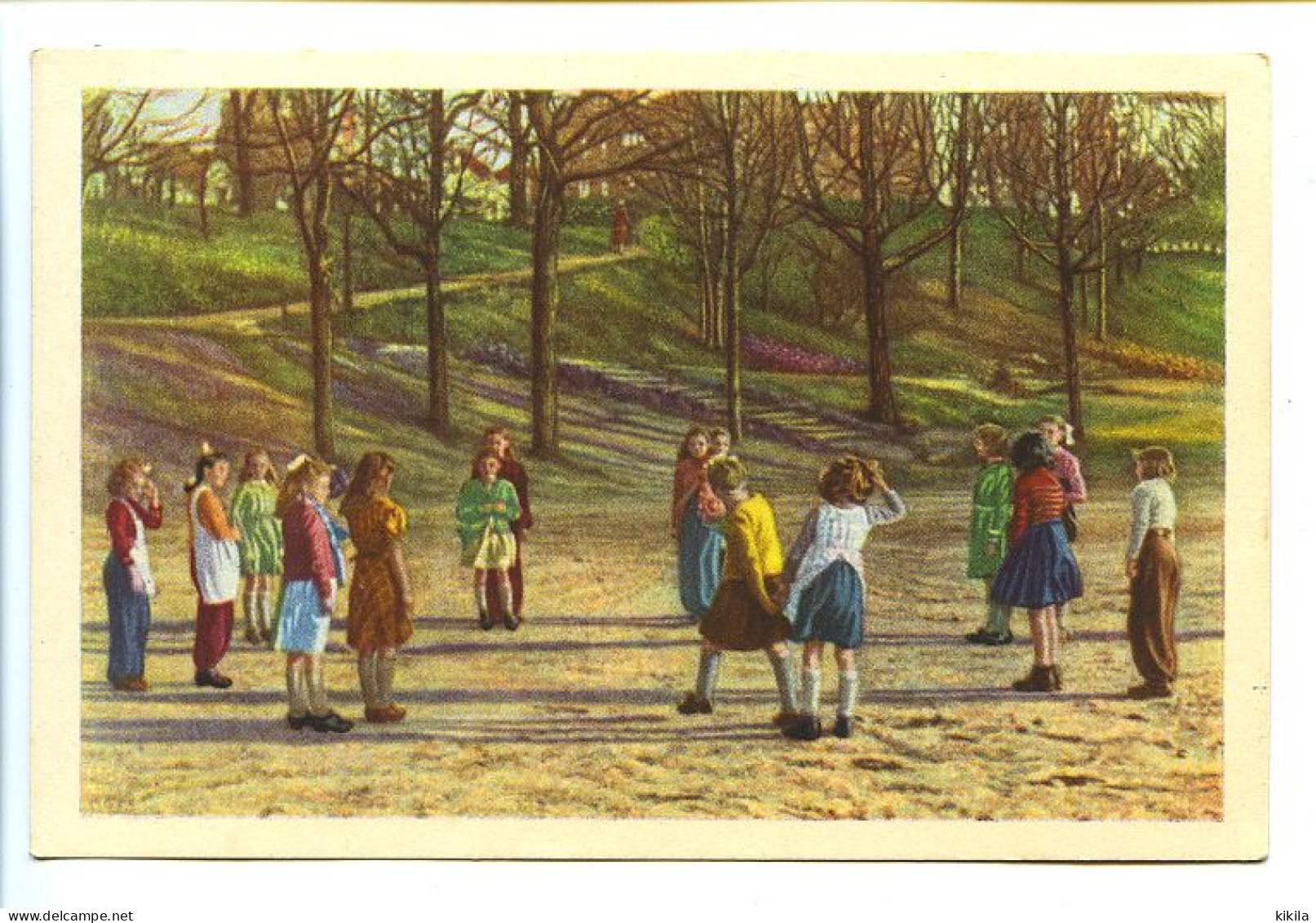 Image 12 X 7.8 Belgique Folklore Belge Belgische Folklore  LES JEUX DE PLEIN AIR "Deux C'est Assez. Trois C'est Trop"  * - Côte D'Or