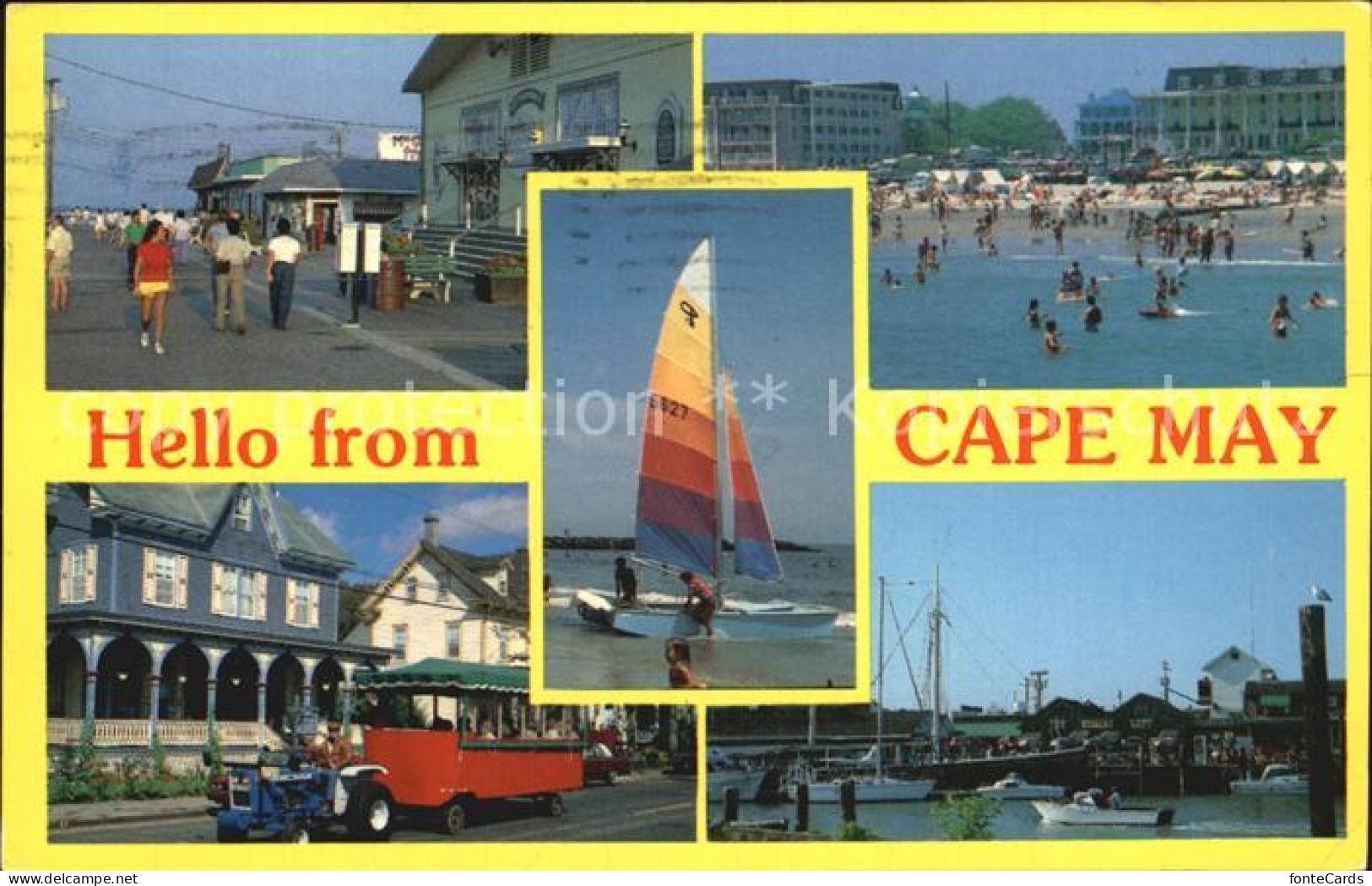 72444342 Cape_May Promenade Convention Hall Sightseeing Tram Surf Bathing Fisher - Sonstige & Ohne Zuordnung