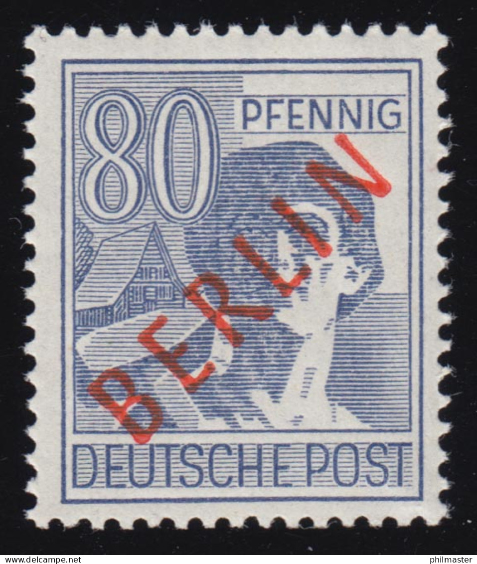 32 Rotaufdruck 80 Pf ** Geprüft - Unused Stamps