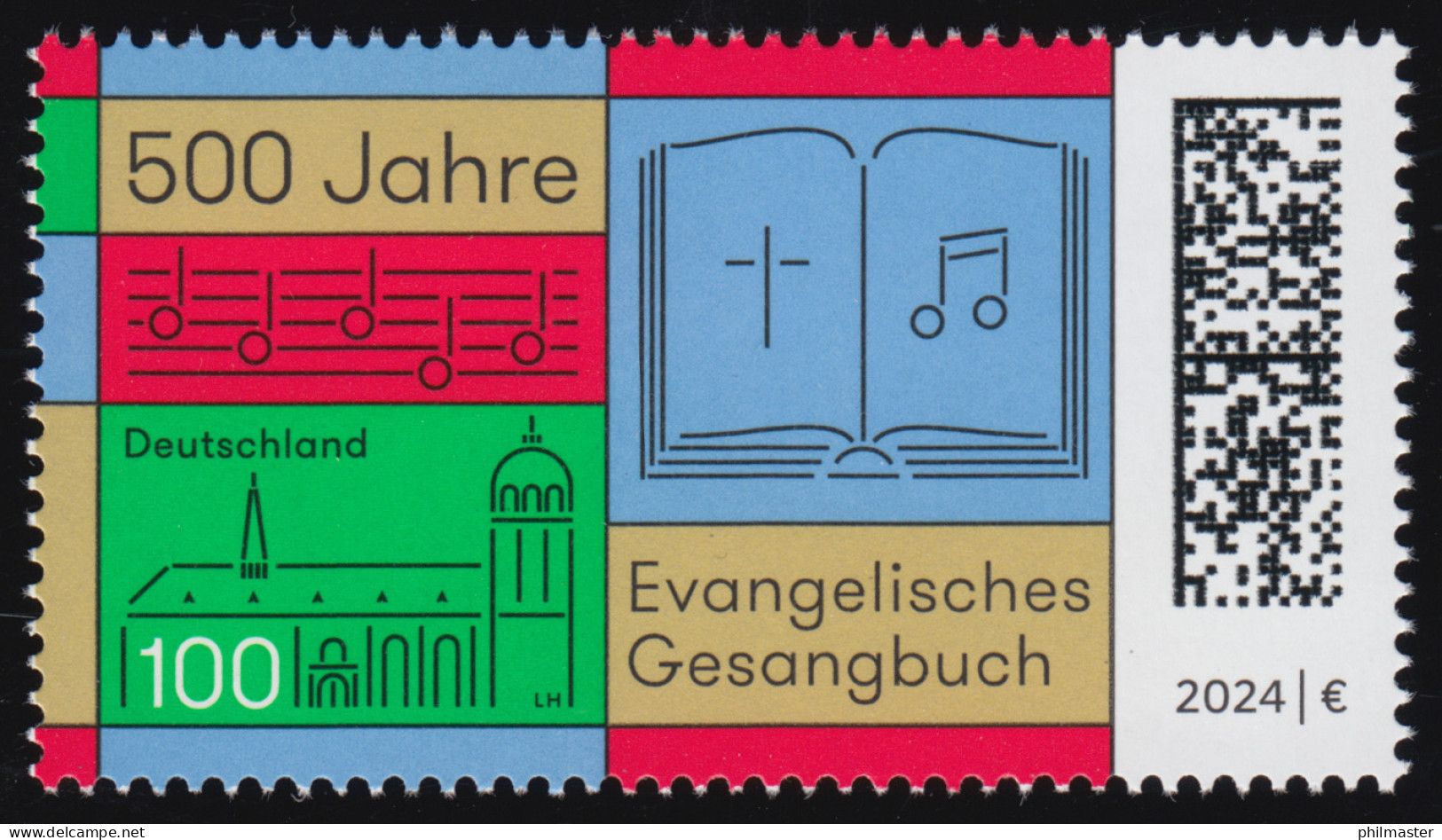 3809 Evangelisches Gesangbuch, Nassklebend, Postfrisch **/MNH - Ungebraucht