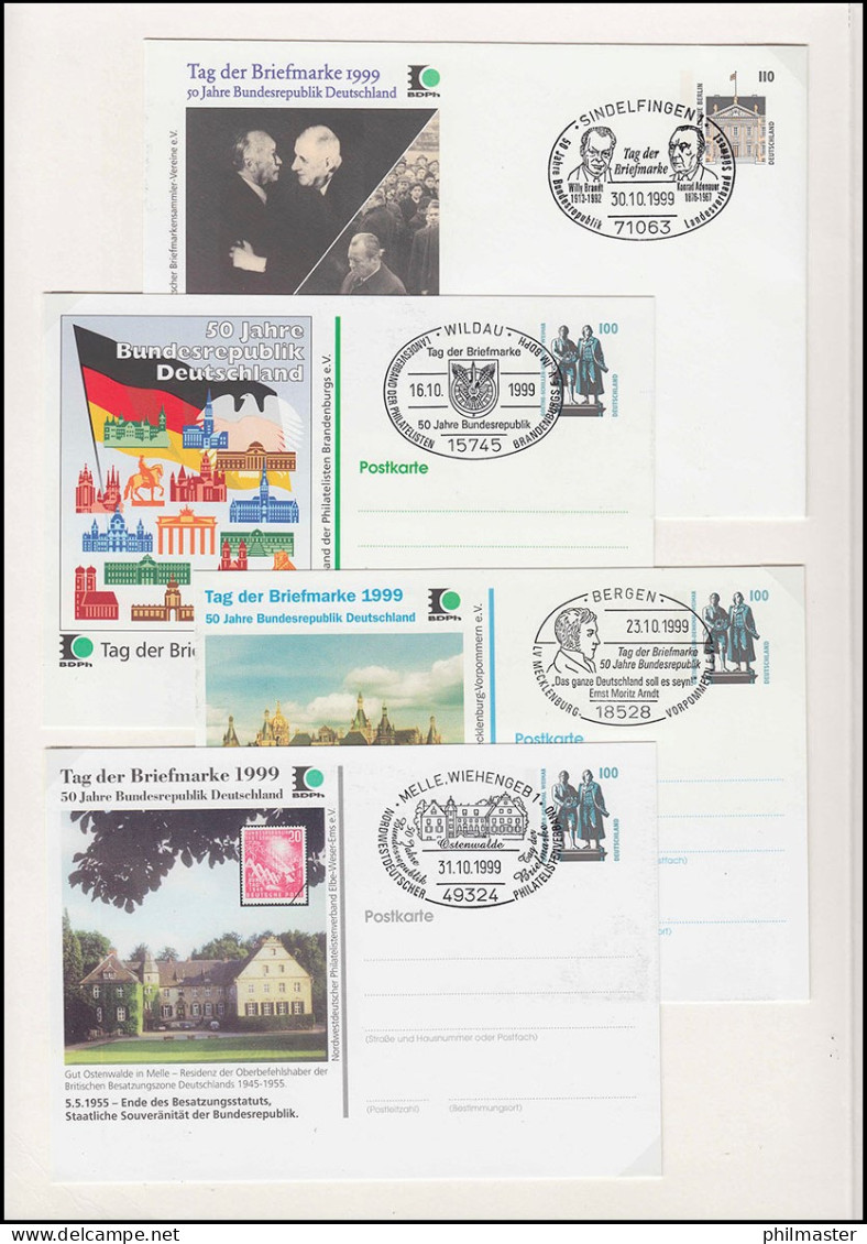 BDPh-Belegemappe Tag Der Briefmarke 1999: 50 Jahre Bundesrepublik Deutschland - Privées & Locales