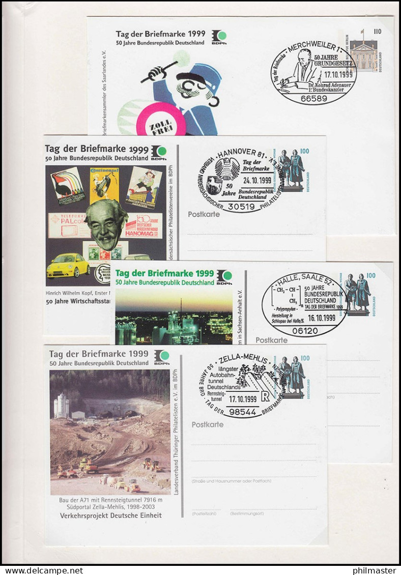 BDPh-Belegemappe Tag Der Briefmarke 1999: 50 Jahre Bundesrepublik Deutschland - Privatpost